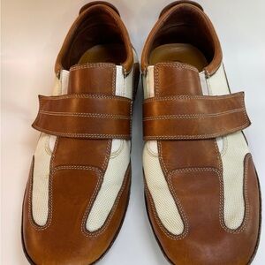 Cole Haan Men's Brown and White Leather Loafer Shoes size 11.5